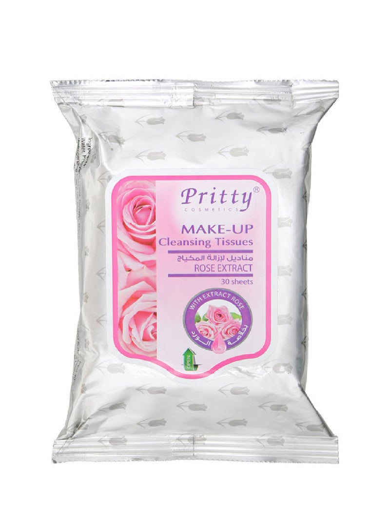 مناديل مكياج برتي روز 30 قطعة